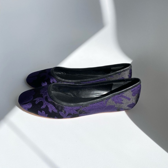Purple Jacquard & Leather Loafers Handmade - Picture 14 of 15